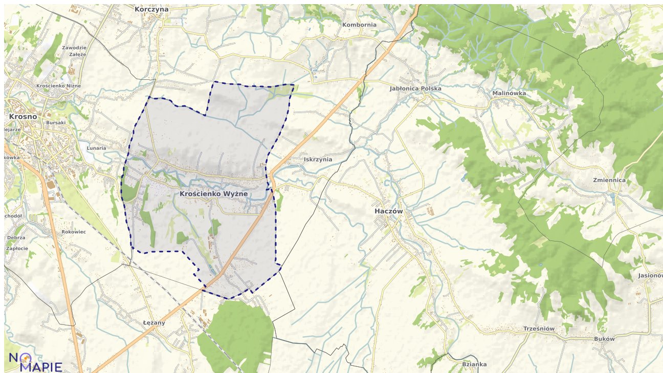 Mapa obszarów ochrony przyrody Krościenka Wyżnego